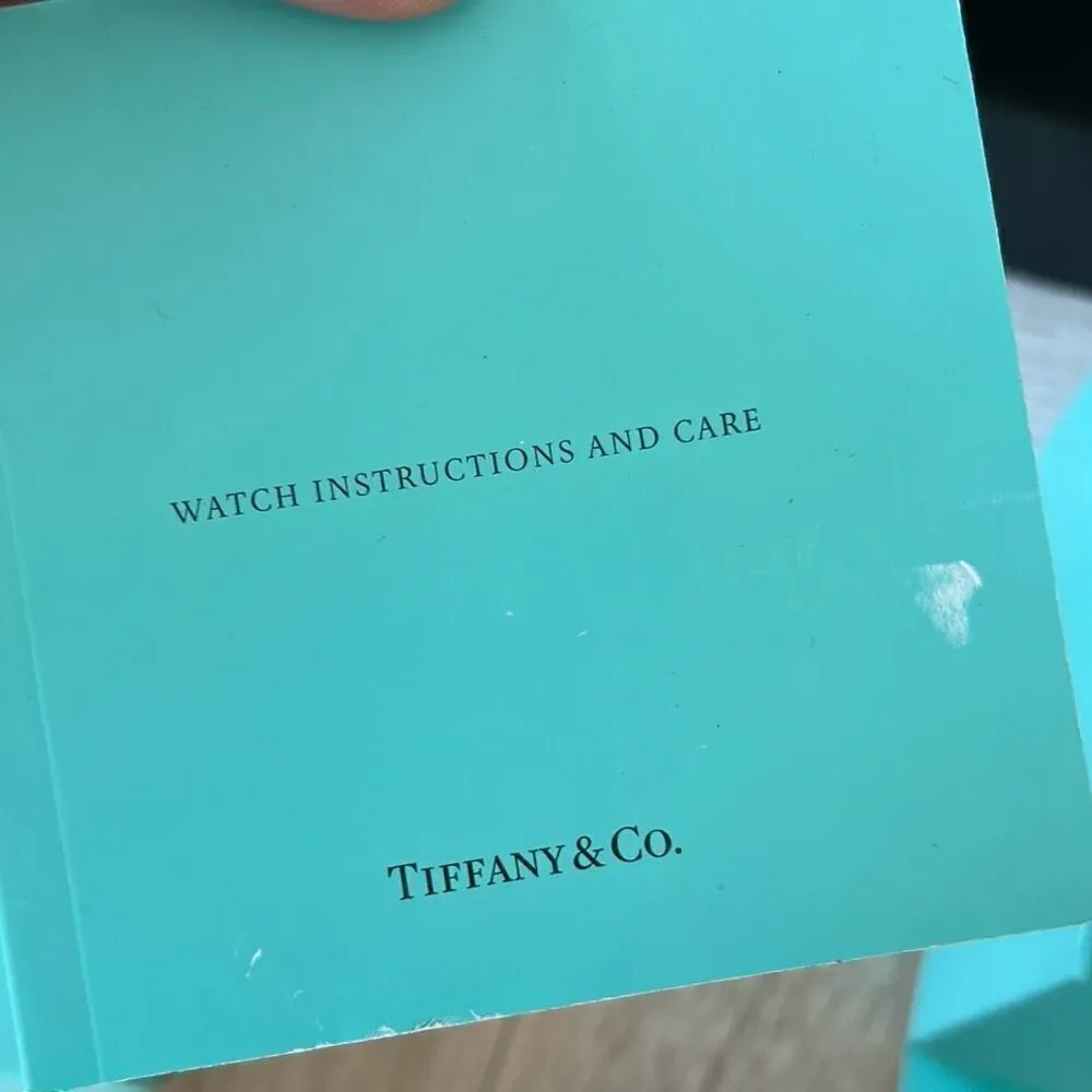 Tiffany & co black leatherette watch box And blue box with instructions
